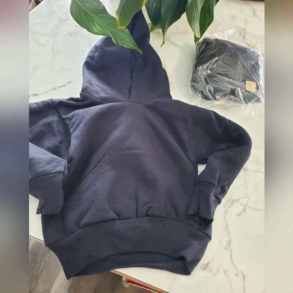 2 Hanes Youth Pullover Hoodie  Navy size XS